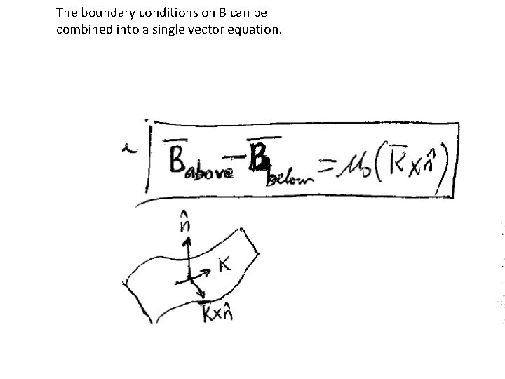 The boundary conditions on B can be combined into a single vector equation. 