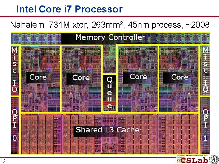 Intel Core i 7 Processor Nahalem, 731 M xtor, 263 mm 2, 45 nm