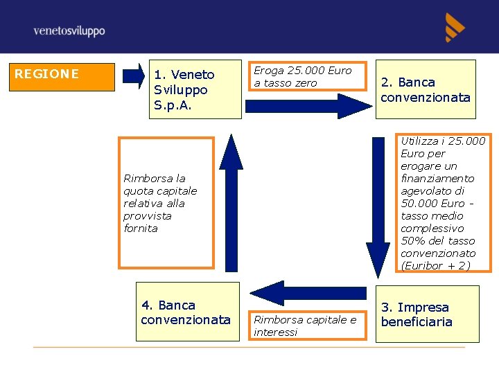 REGIONE 1. Veneto Sviluppo S. p. A. Eroga 25. 000 Euro a tasso zero