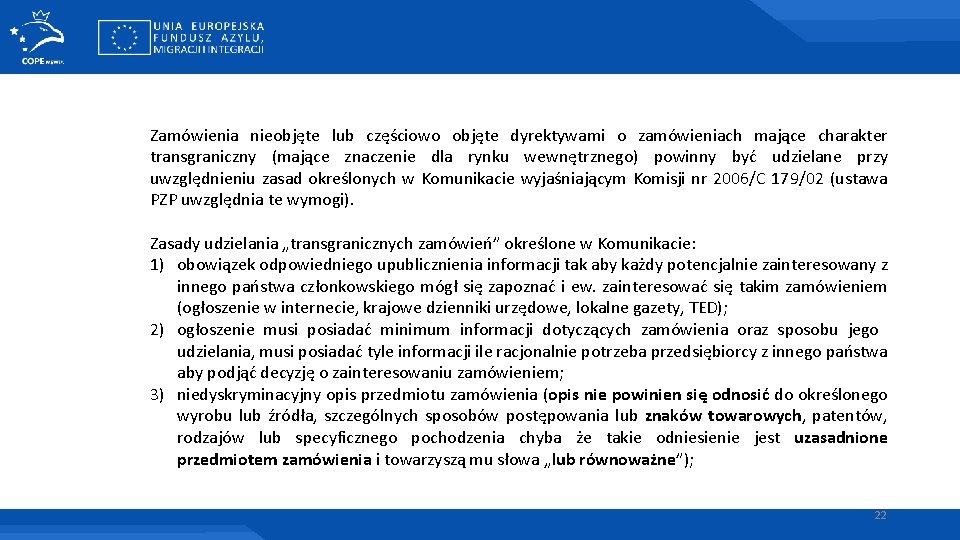 Zamówienia nieobjęte lub częściowo objęte dyrektywami o zamówieniach mające charakter transgraniczny (mające znaczenie dla