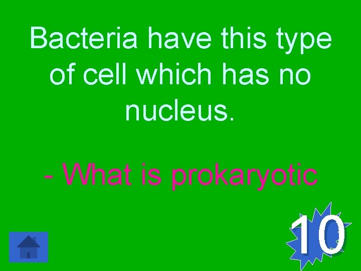 Bacteria have this type of cell which has no nucleus. - What is prokaryotic