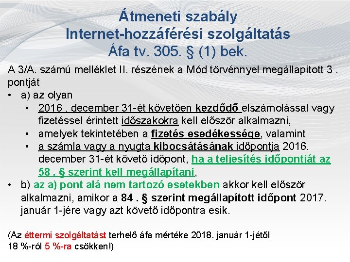 Internet Szolgáltatás áfa 2019