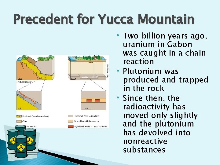 Precedent for Yucca Mountain Two billion years ago, uranium in Gabon was caught in Precedent for Yucca Mountain Two billion years ago, uranium in Gabon was caught in