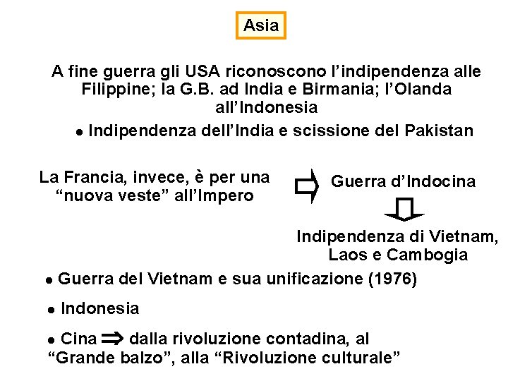 Asia A fine guerra gli USA riconoscono l’indipendenza alle Filippine; la G. B. ad