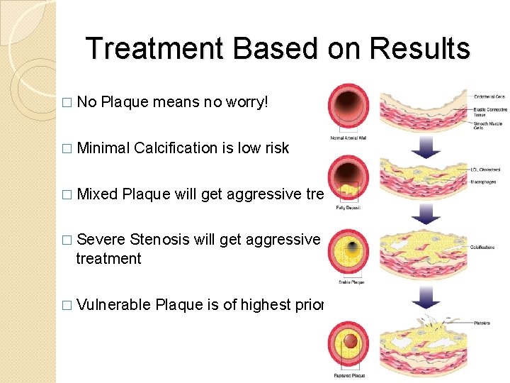 Treatment Based on Results � No Plaque means no worry! � Minimal � Mixed