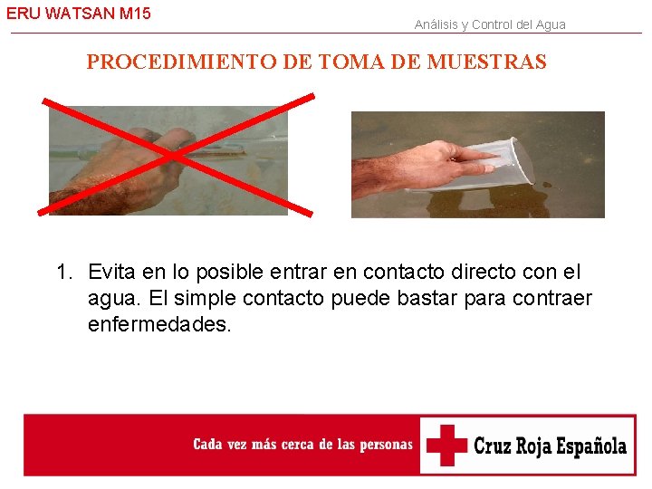 ERU WATSAN M 15 Análisis y Control del Agua PROCEDIMIENTO DE TOMA DE MUESTRAS