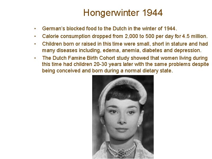 Hongerwinter 1944 • • German’s blocked food to the Dutch in the winter of