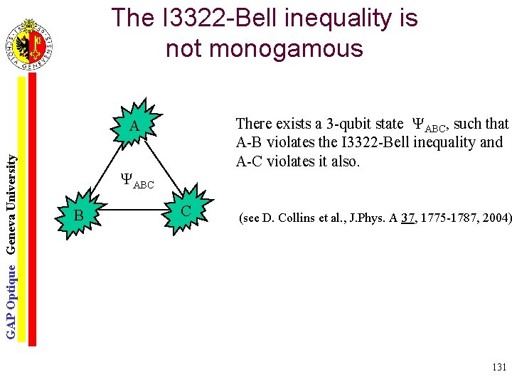 The I 3322 -Bell inequality is not monogamous There exists a 3 -qubit state