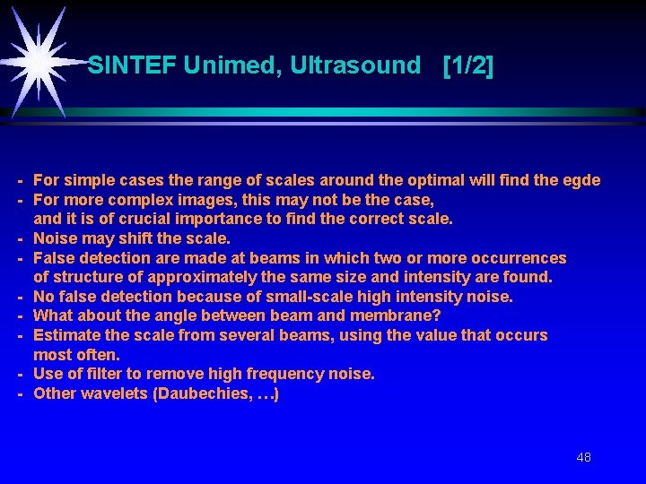SINTEF Unimed, Ultrasound [1/2] - For simple cases the range of scales around the