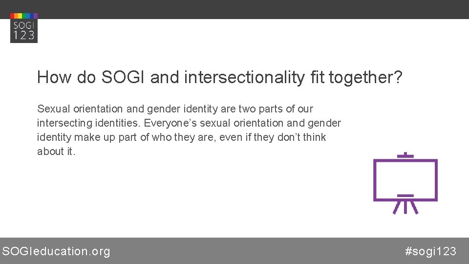 How do SOGI and intersectionality fit together? Sexual orientation and gender identity are two
