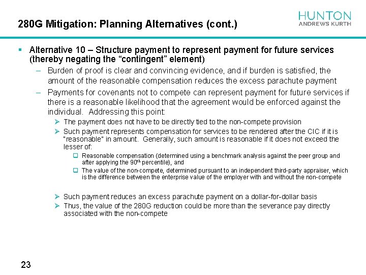 280 G Mitigation: Planning Alternatives (cont. ) § Alternative 10 – Structure payment to