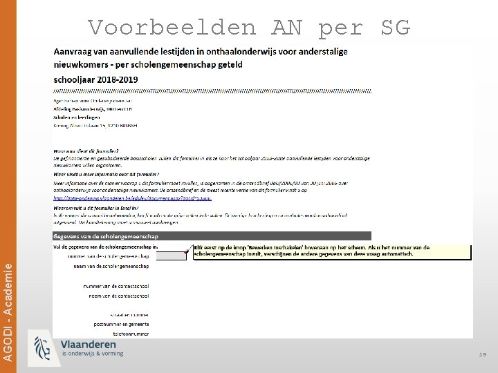 Ag. ODi -- Academie AGODI Academie Voorbeelden AN per SG 19 