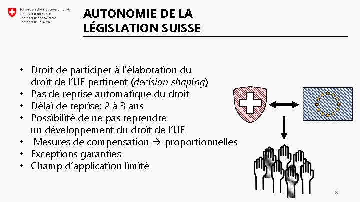 AUTONOMIE DE LA LÉGISLATION SUISSE • Droit de participer à l’élaboration du droit de AUTONOMIE DE LA LÉGISLATION SUISSE • Droit de participer à l’élaboration du droit de