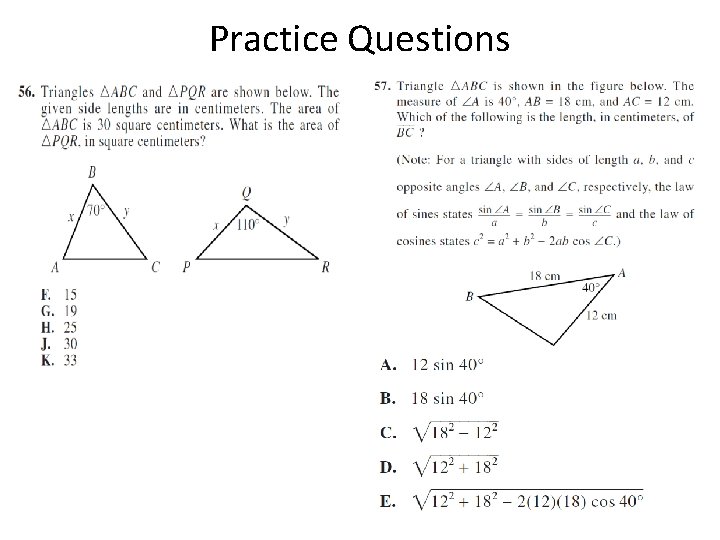 Practice Questions 