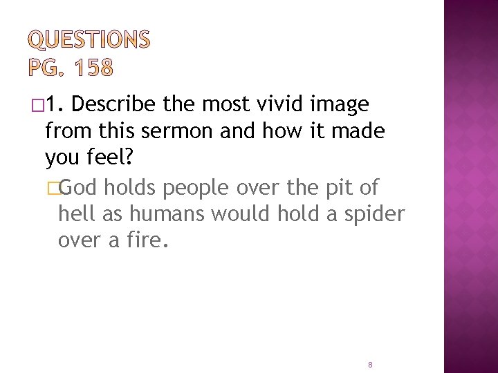 � 1. Describe the most vivid image from this sermon and how it made � 1. Describe the most vivid image from this sermon and how it made