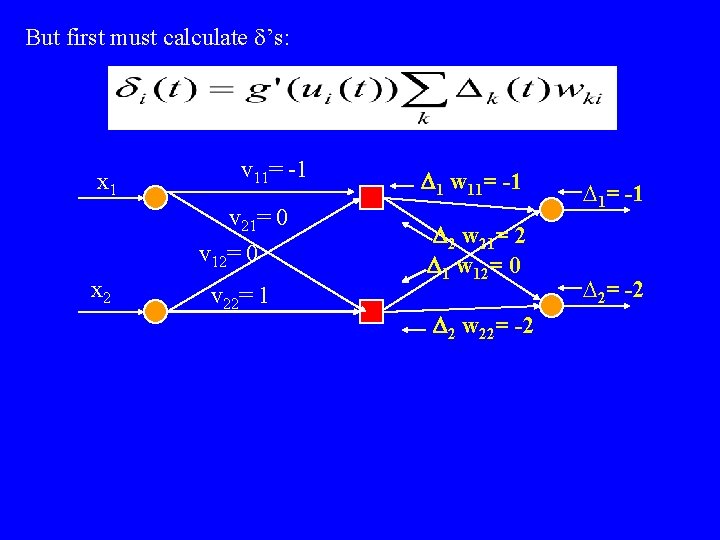 But first must calculate d’s: x 1 v 11= -1 v 21= 0 v But first must calculate d’s: x 1 v 11= -1 v 21= 0 v