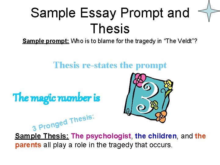 Sample Essay Prompt and Thesis Sample prompt: Who is to blame for the tragedy