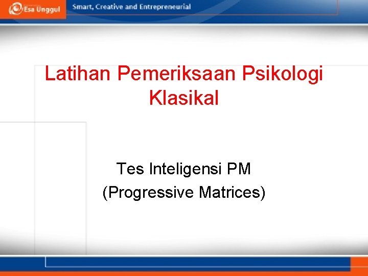 Latihan Pemeriksaan Psikologi Klasikal Tes Inteligensi PM (Progressive Matrices) 