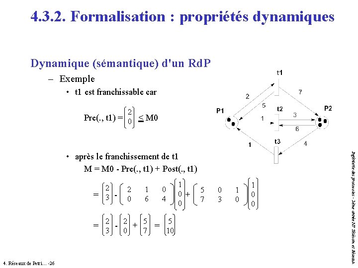 4. 3. 2. Formalisation : propriétés dynamiques Dynamique (sémantique) d'un Rd. P – Exemple 4. 3. 2. Formalisation : propriétés dynamiques Dynamique (sémantique) d'un Rd. P – Exemple