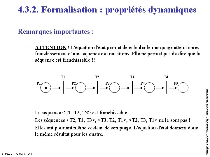 4. 3. 2. Formalisation : propriétés dynamiques Remarques importantes : – ATTENTION ! L'équation 4. 3. 2. Formalisation : propriétés dynamiques Remarques importantes : – ATTENTION ! L'équation