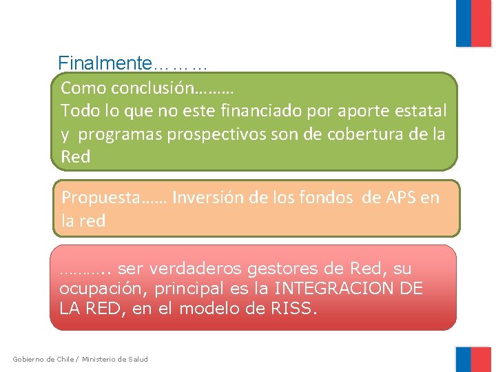 Finalmente……… Como conclusión……… Todo lo que no este financiado por aporte estatal y programas Finalmente……… Como conclusión……… Todo lo que no este financiado por aporte estatal y programas