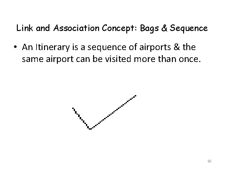 Link and Association Concept: Bags & Sequence • An Itinerary is a sequence of