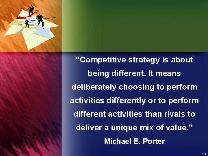 “Competitive strategy is about being different. It means deliberately choosing to perform activities differently