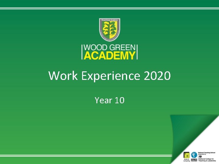 Work Experience 2020 Year 10 