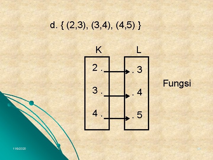 d. { (2, 3), (3, 4), (4, 5) } 11/9/2020 K L 2. .