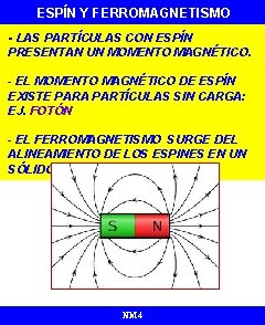 ESPÍN Y FERROMAGNETISMO - LAS PARTÍCULAS CON ESPÍN PRESENTAN UN MOMENTO MAGNÉTICO. - EL