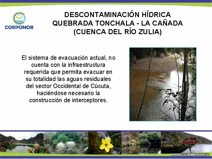 DESCONTAMINACIÓN HÍDRICA QUEBRADA TONCHALA - LA CAÑADA (CUENCA DEL RÍO ZULIA) El sistema de