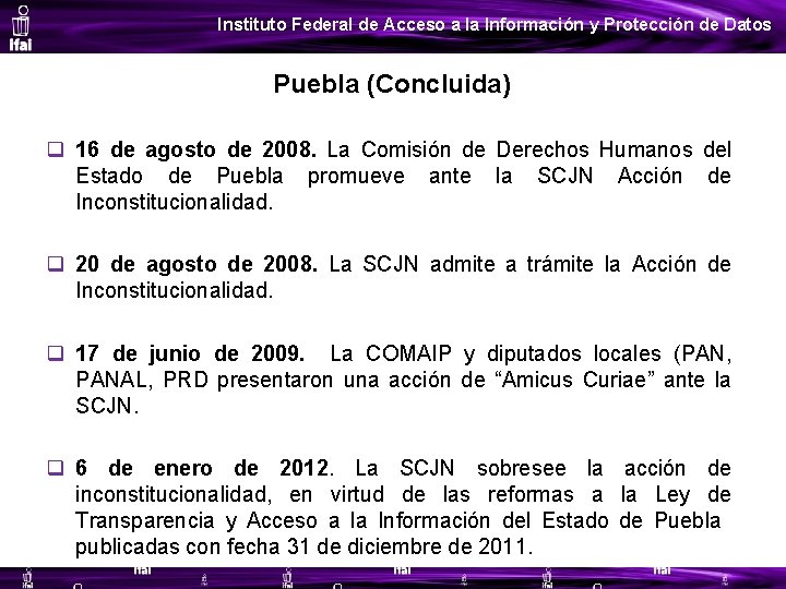 Instituto Federal de Acceso a la Información y Protección de Datos Puebla (Concluida) q