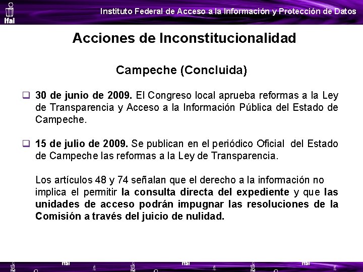 Instituto Federal de Acceso a la Información y Protección de Datos Acciones de Inconstitucionalidad