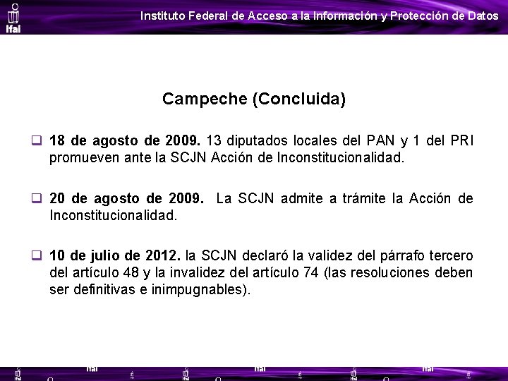 Instituto Federal de Acceso a la Información y Protección de Datos Campeche (Concluida) q