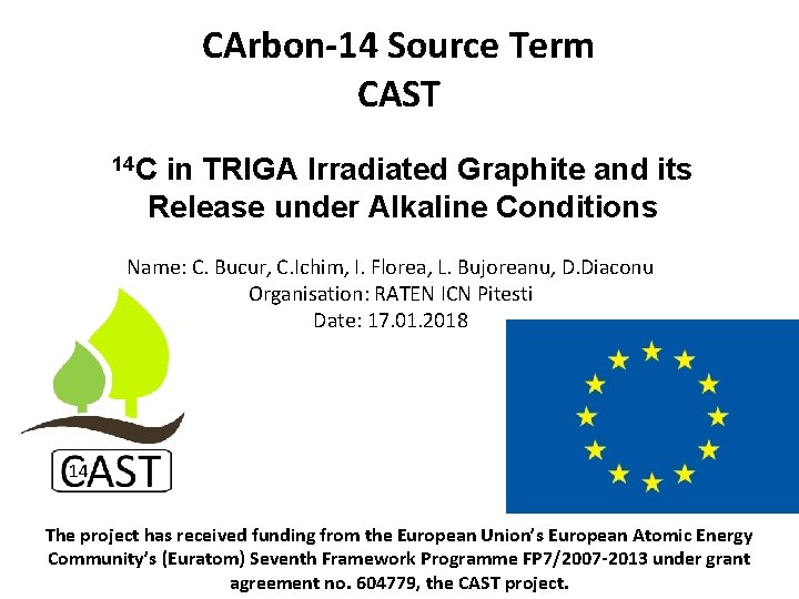 CArbon-14 Source Term CAST 14 C in TRIGA Irradiated Graphite and its Release under