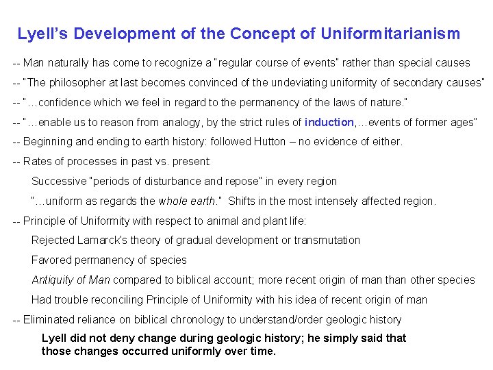 Lyell’s Development of the Concept of Uniformitarianism -- Man naturally has come to recognize