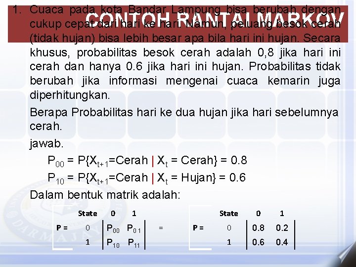 1. Cuaca pada kota Bandar Lampung bisa berubah dengan cukup cepat dari hari ke