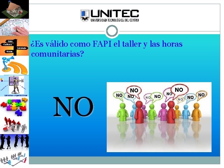 ¿Es válido como FAPI el taller y las horas comunitarias? NO NO NO 