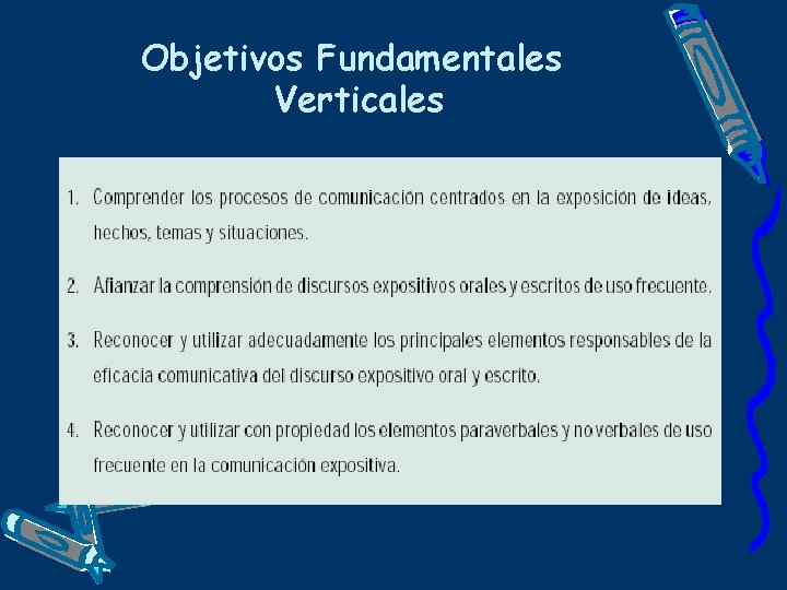 Objetivos Fundamentales Verticales 