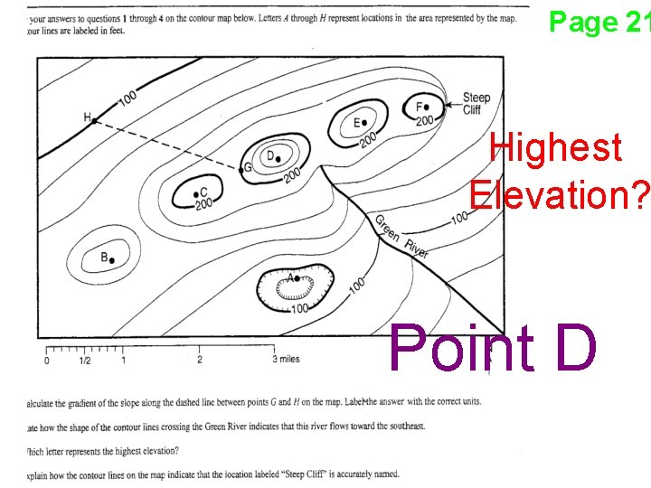 Page 21 Highest Elevation? Point D 