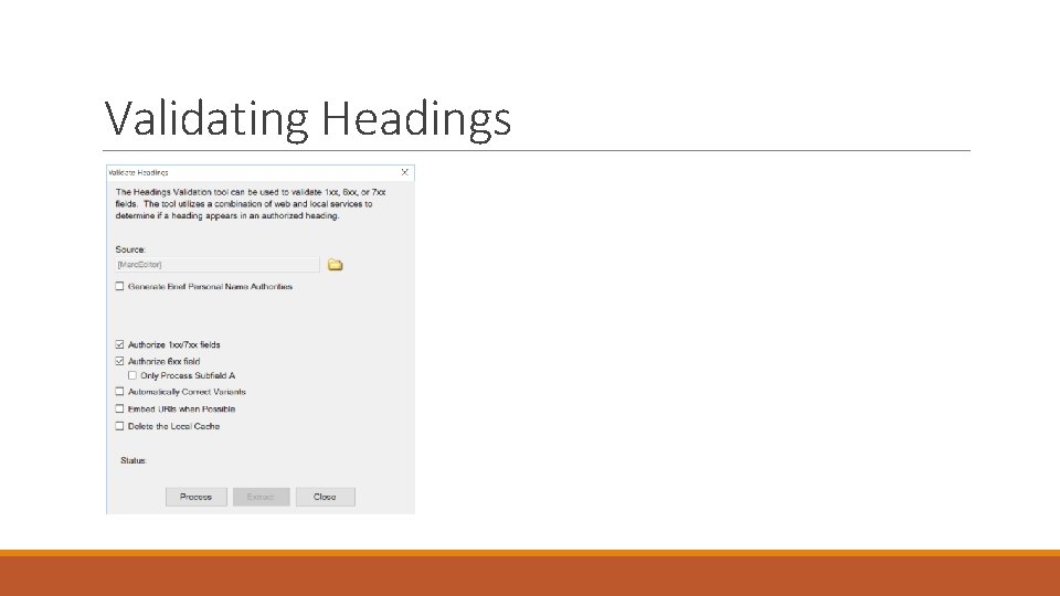 Validating Headings 