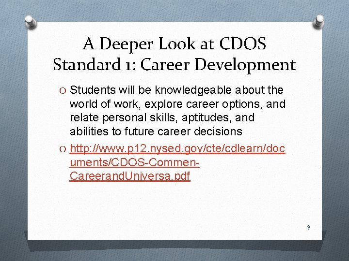 Cdos Standards Chart CTE Coursework and the CDOS Learning Standards New