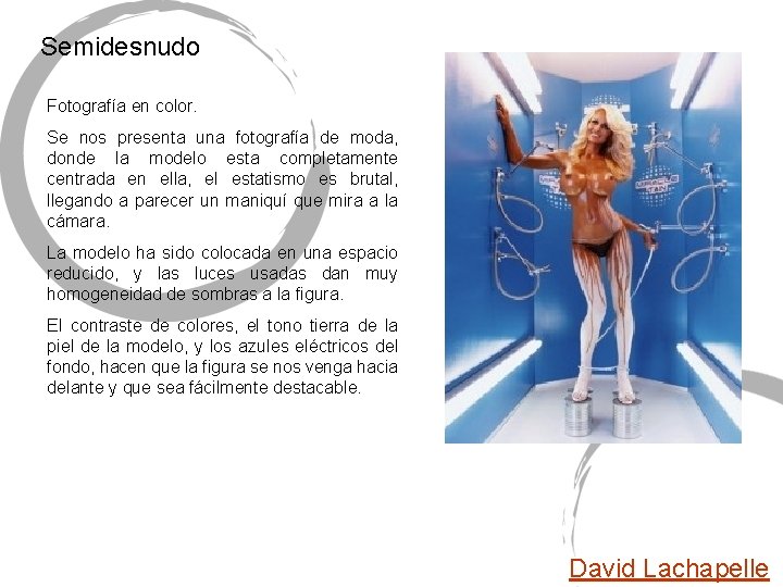 Semidesnudo Fotografía en color. Se nos presenta una fotografía de moda, donde la modelo Semidesnudo Fotografía en color. Se nos presenta una fotografía de moda, donde la modelo