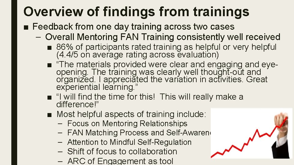 Overview of findings from trainings ■ Feedback from one day training across two cases