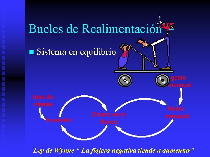 Bucles de Realimentación n - Sistema en equilibrio Ley de Wynne “ La flojera