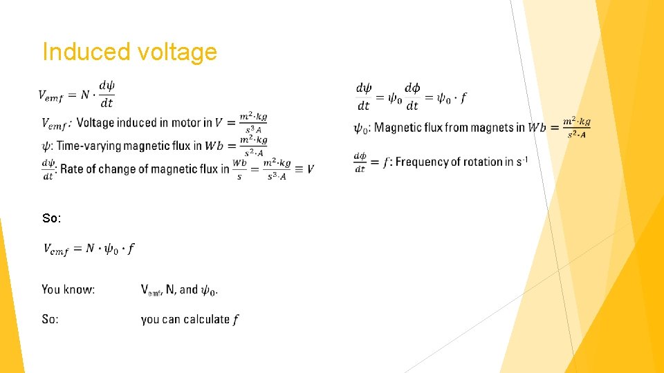 Induced voltage So: 