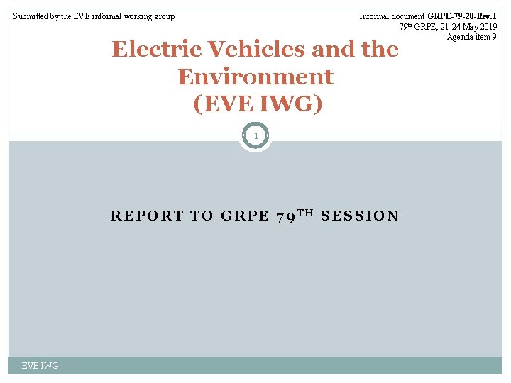 Submitted by the EVE informal working group Informal document GRPE-79 -28 -Rev. 1 79