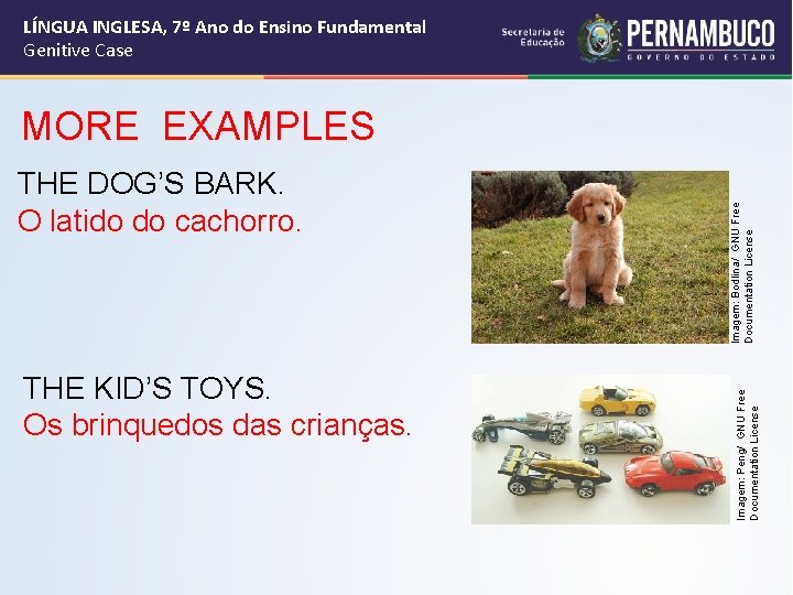 LÍNGUA INGLESA, 7º Ano do Ensino Fundamental Genitive Case THE KID’S TOYS. Os brinquedos