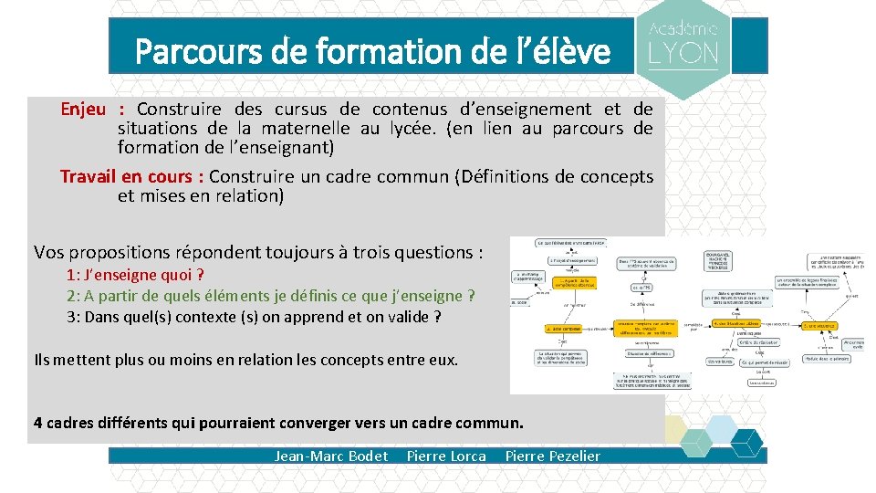 Parcours de formation de l’élève Enjeu : Construire des cursus de contenus d’enseignement et