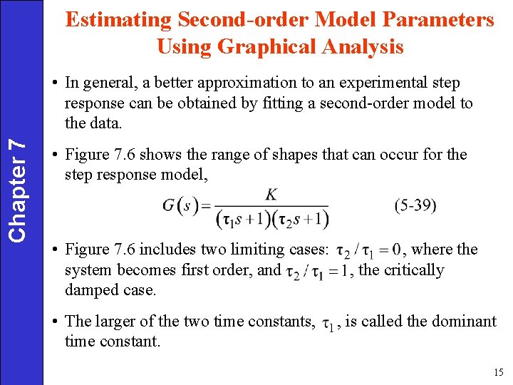 Estimating Second-order Model Parameters Using Graphical Analysis Chapter 7 • In general, a better Estimating Second-order Model Parameters Using Graphical Analysis Chapter 7 • In general, a better